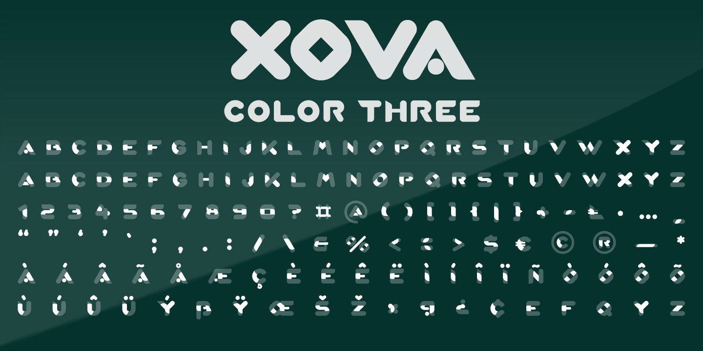 Пример шрифта Xova Layered #4